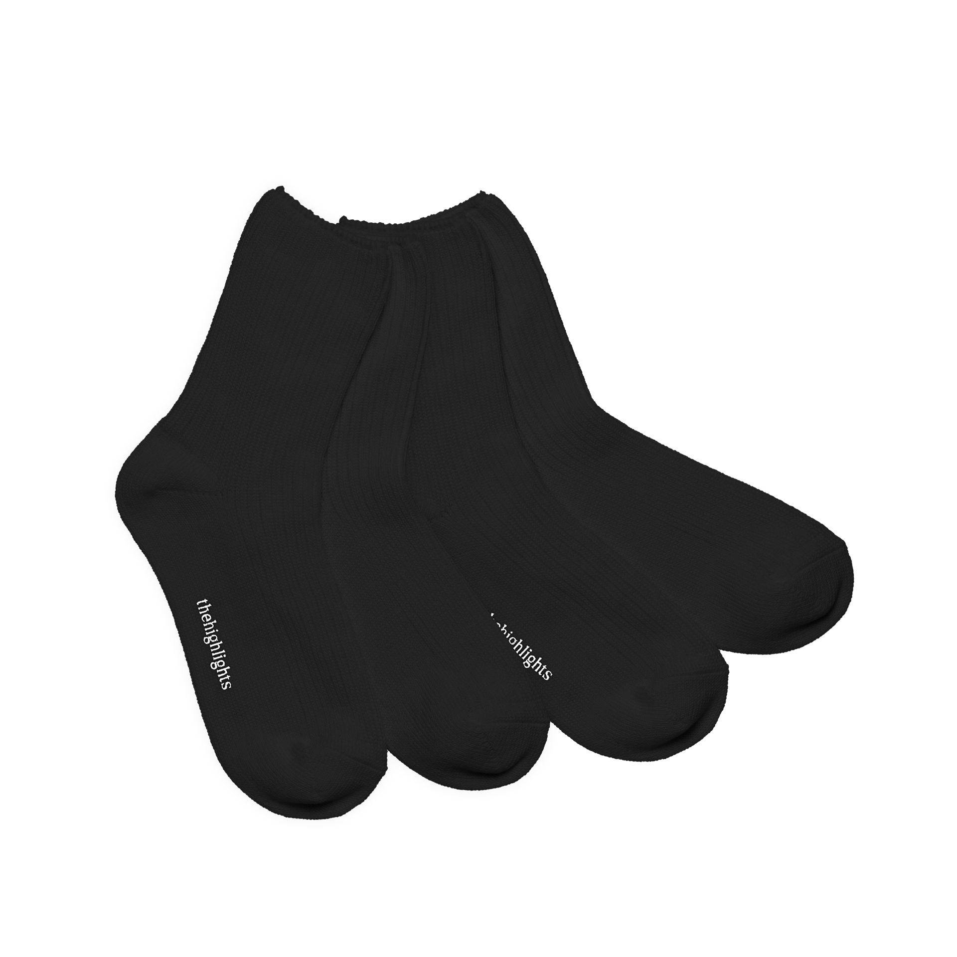 2pair socks' heavy-duty cotton socks black – thehighlights™