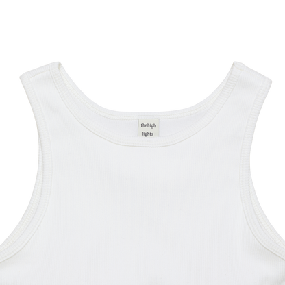 'tank' built-in-bra white