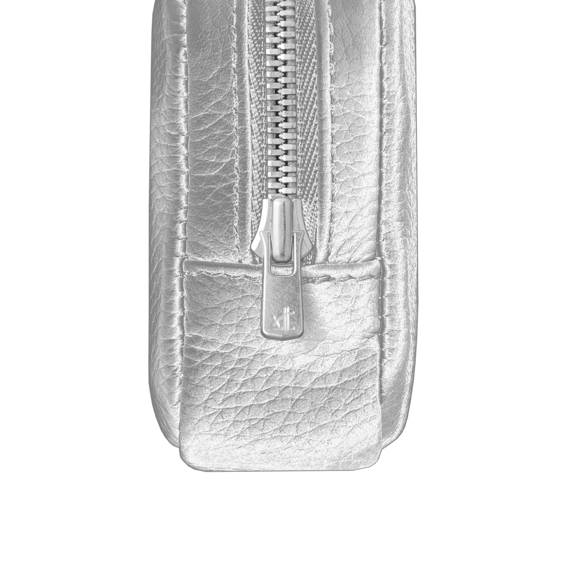 mini 'pouch' metallic silver