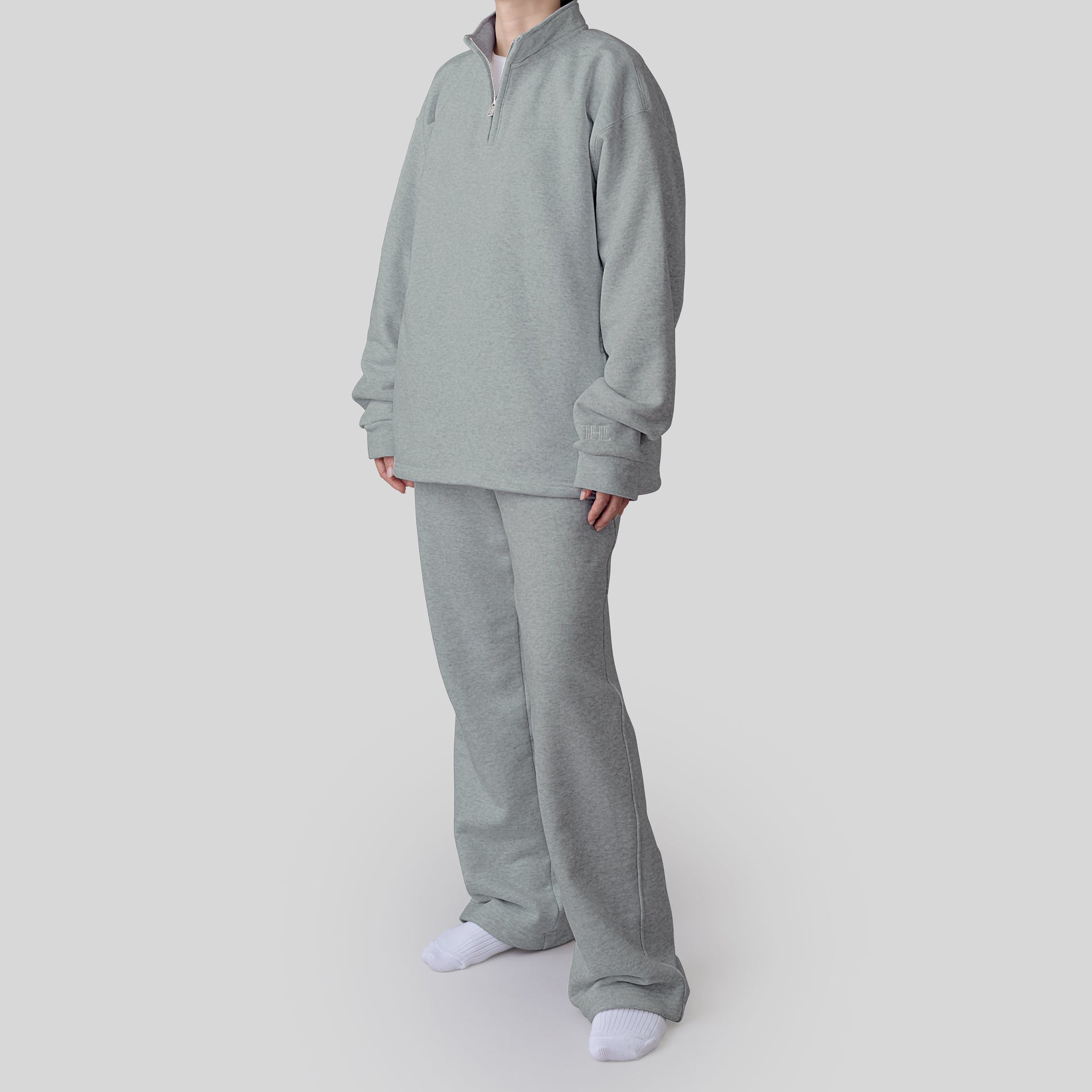 'zip sweat' gray