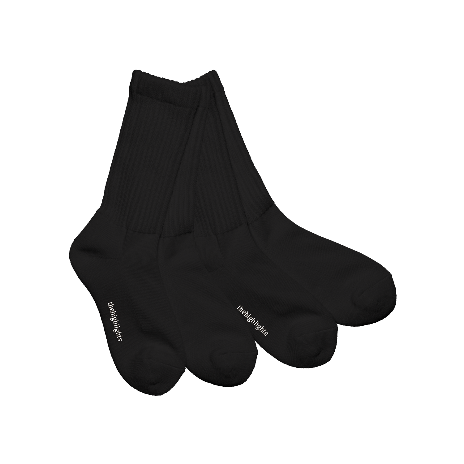 '2pair socks' loose-rib pile socks black