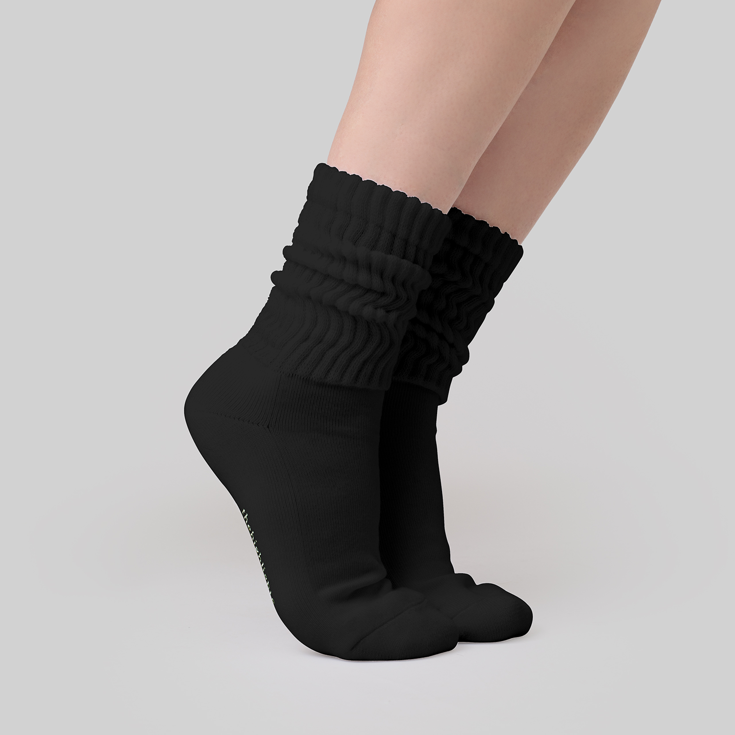 '2pair socks' loose-rib pile socks black