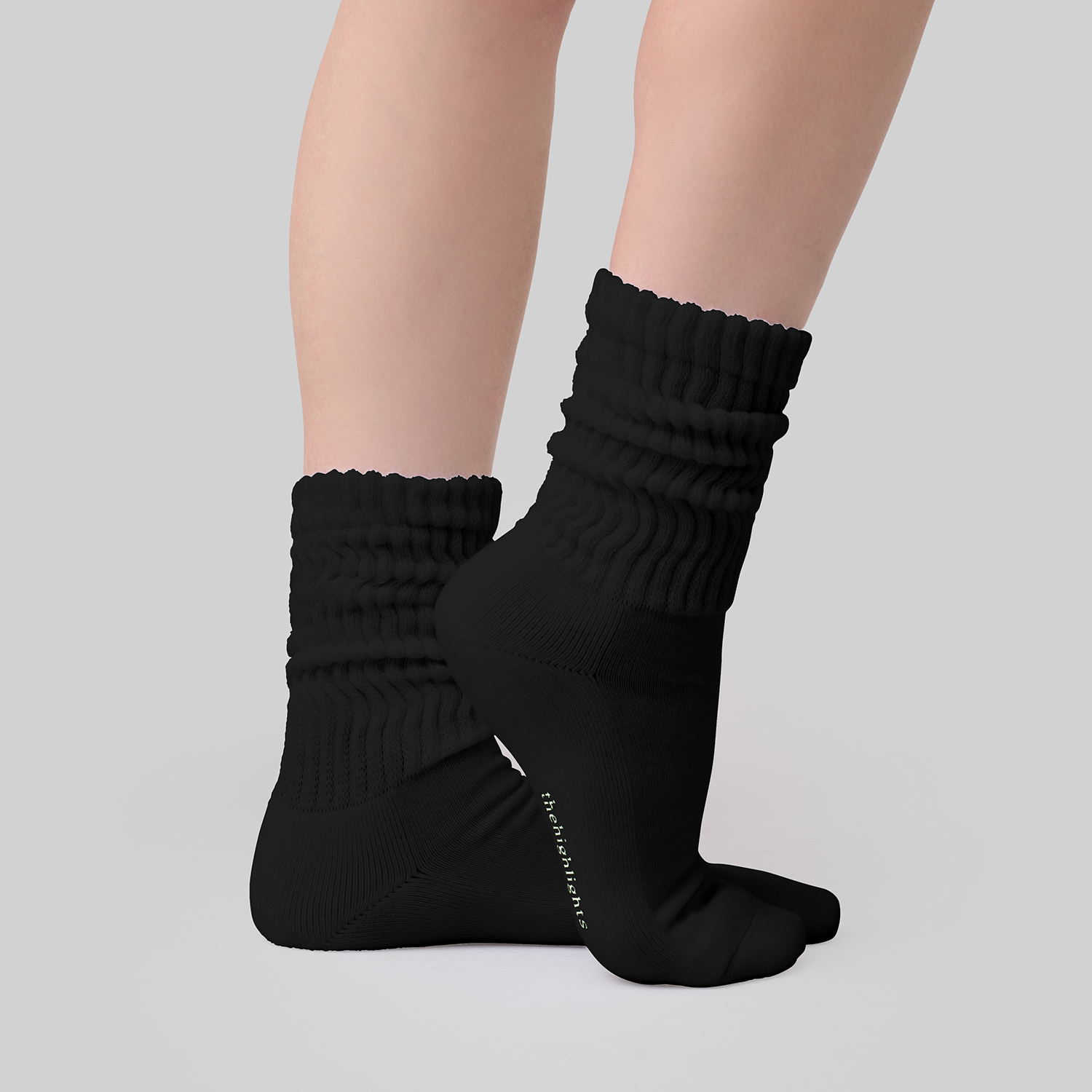 '2pair socks' loose-rib pile socks black