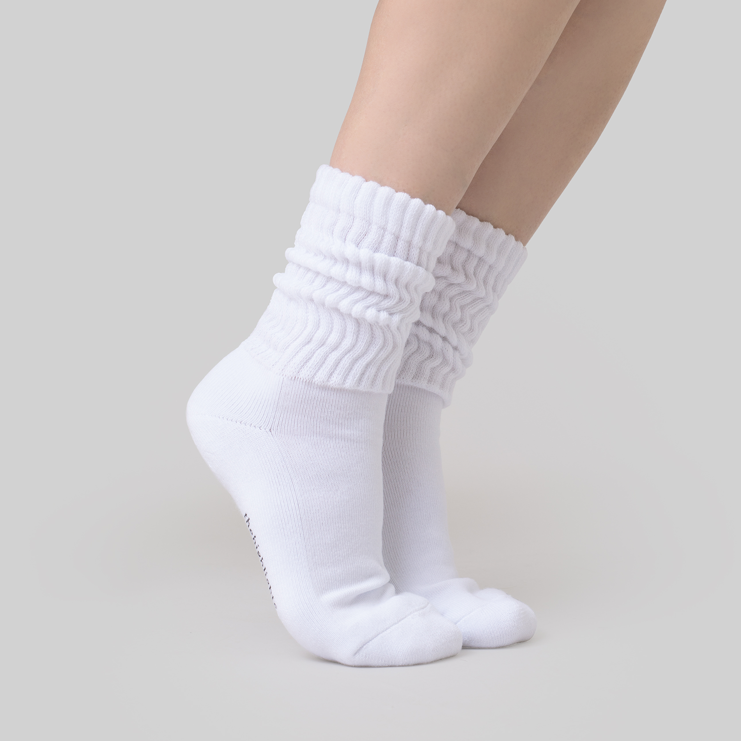 '2pair socks' loose-rib pile socks white