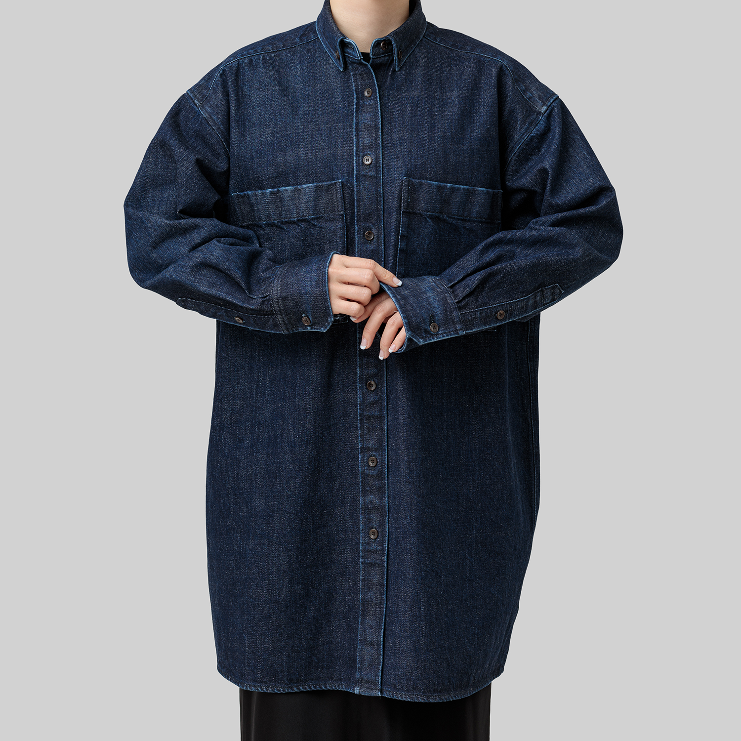 denim 'shirt-jacket' indigo