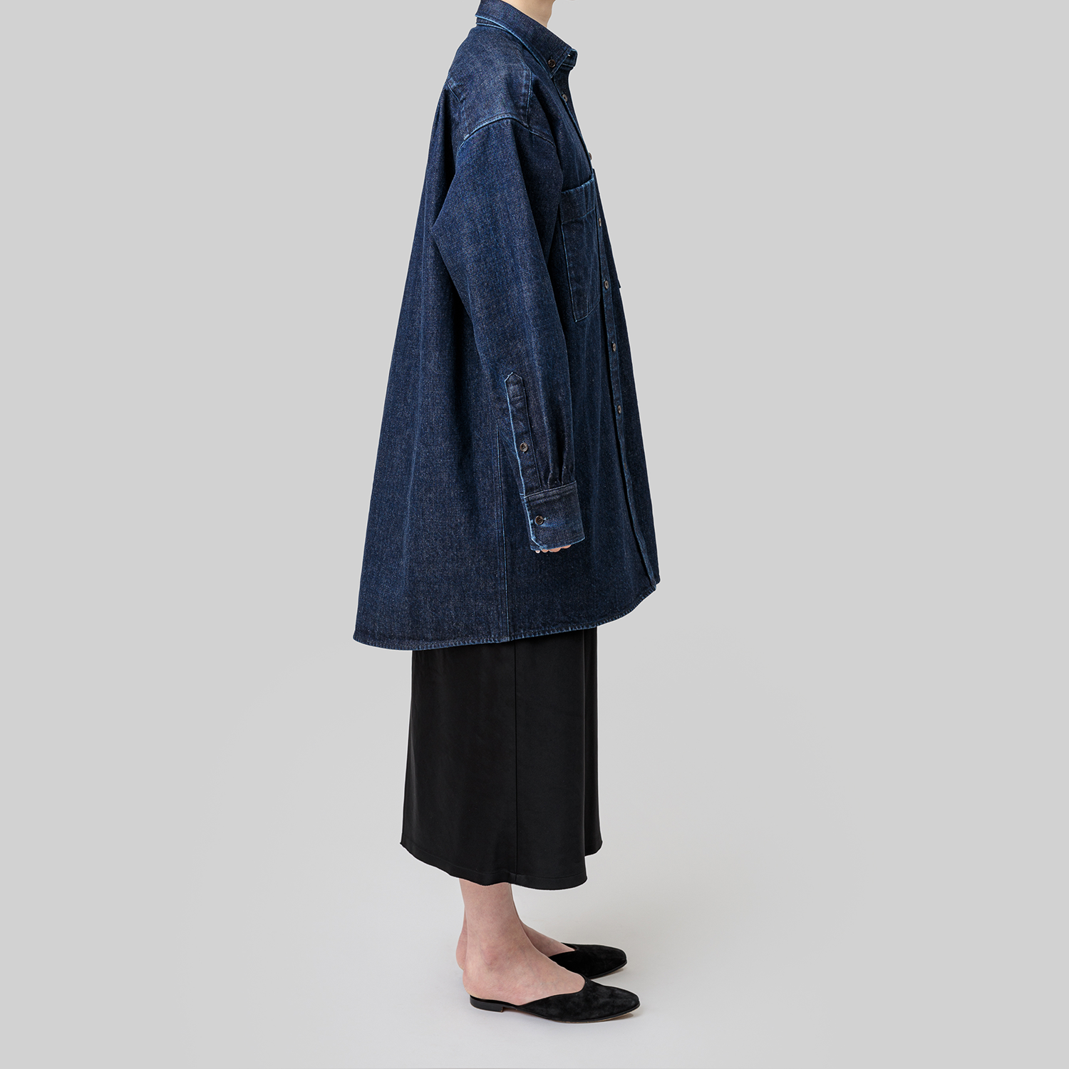 denim 'shirt-jacket' indigo