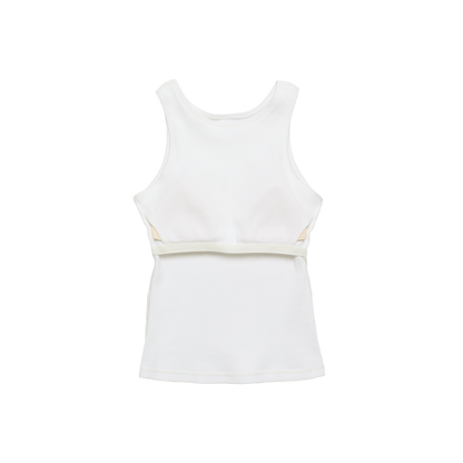 'tank' built-in-bra white